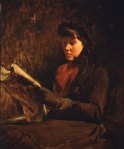 A Girl Reading, Frank Duvenek&nbsp;1877