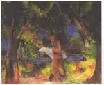 Reading Man in Park — August Macke&nbsp;1915