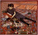 Girl on a red carpet, by Felice Casorati&nbsp;(1883-1963)