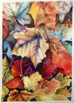 Autumn Patterns. Mary Gibbs.&nbsp;Watercolour.