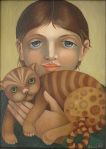 Girl with Cat by Jana&nbsp;Predikantová
