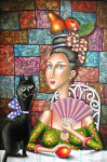 a woman with cat by zurab&nbsp;martiashvili