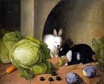 Gemüsestilleben mit Häschen (Still Life with Rabbits) by Johann Georg Seitz (c.&nbsp;1870)