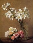 Roses and Lillies by Henri Fantin-Latour&nbsp;(1888)