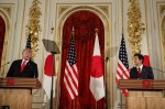 Trump and Abe news conference at Akaska Palace on&nbsp;Monday