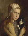 A Girl with Her Cat by Hendrik Maarten&nbsp;Krabbe