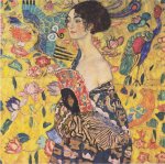 Lacy with fan, by Gustav Klimt,&nbsp;1916