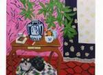 Henri-Matisse-–-vase-chinois-sur-le-bureau-avec-chat-dessous