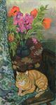 Bouquet And A Cat art print by Marie Clementine&nbsp;Valadon
