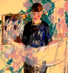 Woman in black reading a newspaper, Rik Wouters (1882-1916), painted in&nbsp;1912.