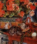 Pierre Auguste Renoir, Artemis Dreaming, Geraniums and&nbsp;cats