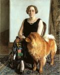 Harold Knight (1874-1961), Mrs Dorothy May Hoover with her Chow Chow Choonam Brilliantine,&nbsp;1927