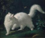 Jean-Jacques Bachelier White Angora Cat Chasing a&nbsp;Butterfly