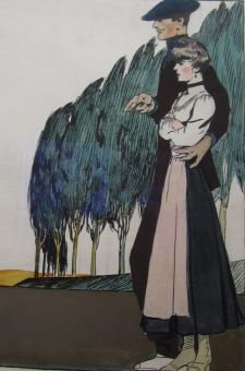 Couple near poplars, Edward Hopper, 1906