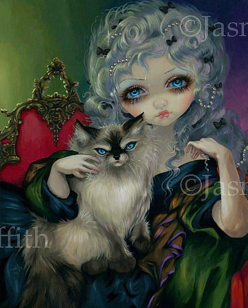 Princess with a ragdoll cat, Jasmine Ann Becket-Griffith