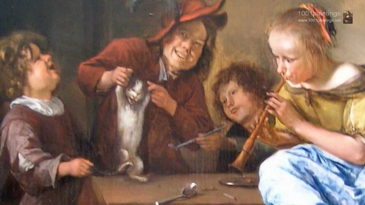 Jan Steen, Children teaching a cat to dance