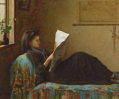 Girl Reading Newspaper, Eastman Johnson