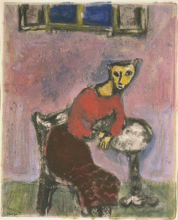 Marc Chagall, The cat tramsformed into a woman,