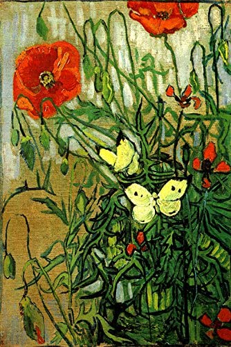 Butterflies and Poppies, Vincent Van Gogh