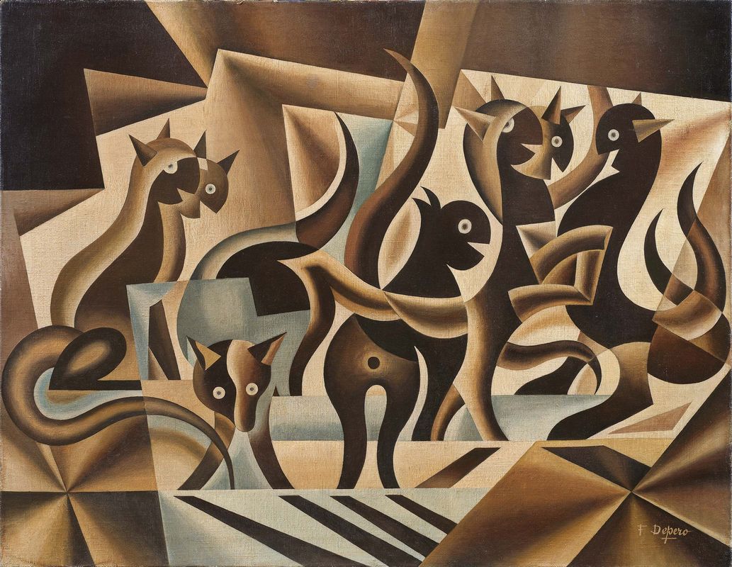 Fortunato Depero, Elasticità di gatti (1936–1939)