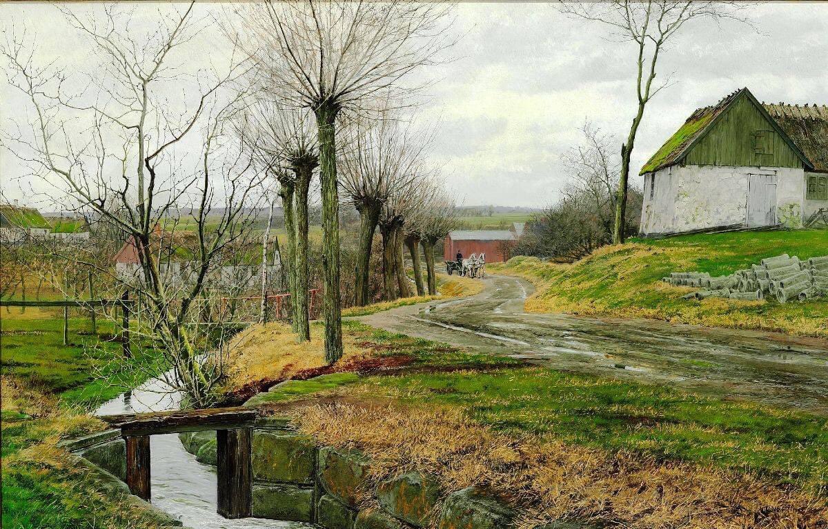 Ole Ring, Danish painter, 1902-1972, natural landscape,