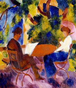 At the garden table, Auguste Macke
