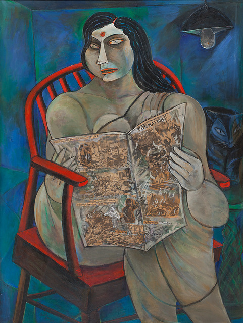 Paritosh Sen, Woman reading a newspaper