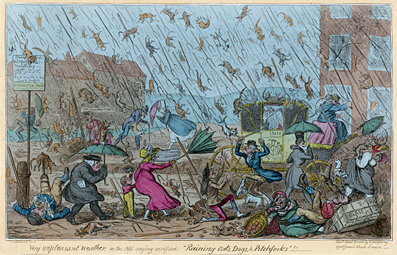 Very Unpleasant Weather, George Cruikshank, 1820