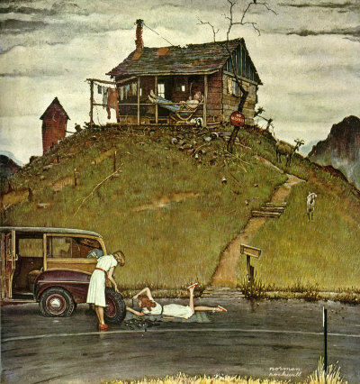Changing a Flat, Norman Rockwell