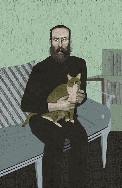 Portrait of Edward Gorey by Sam Kalda