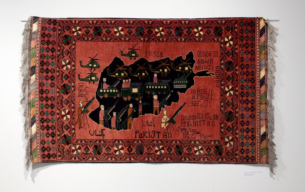 An Afghan “war rug” at the College of New Jersey Art Gallery