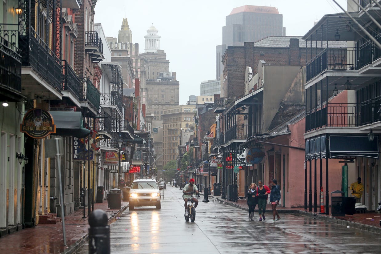 Bourbon Street as Ida began to move in