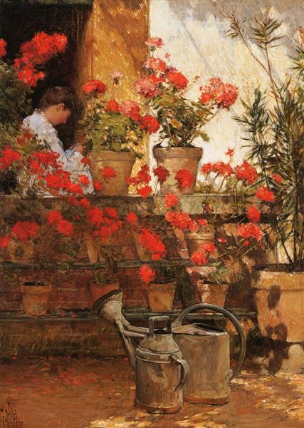 Childe Hassam, Geraniums, 1888