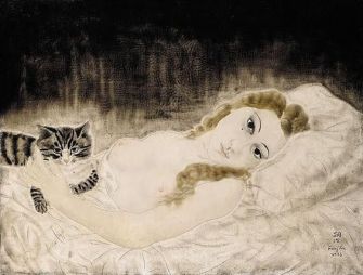 Youki-and-cat-Leonard Tsuguharu Foujita