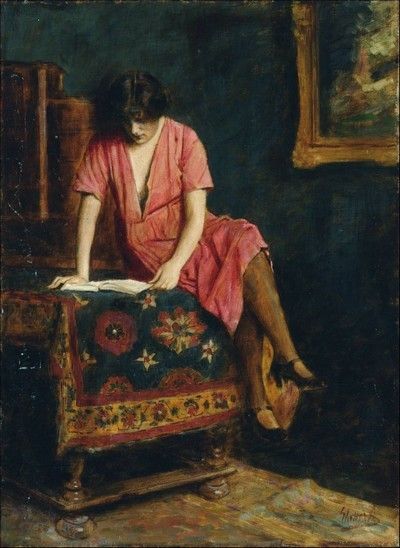 Armin Glatter, Reading Girl, Hungarian, 1861-1916