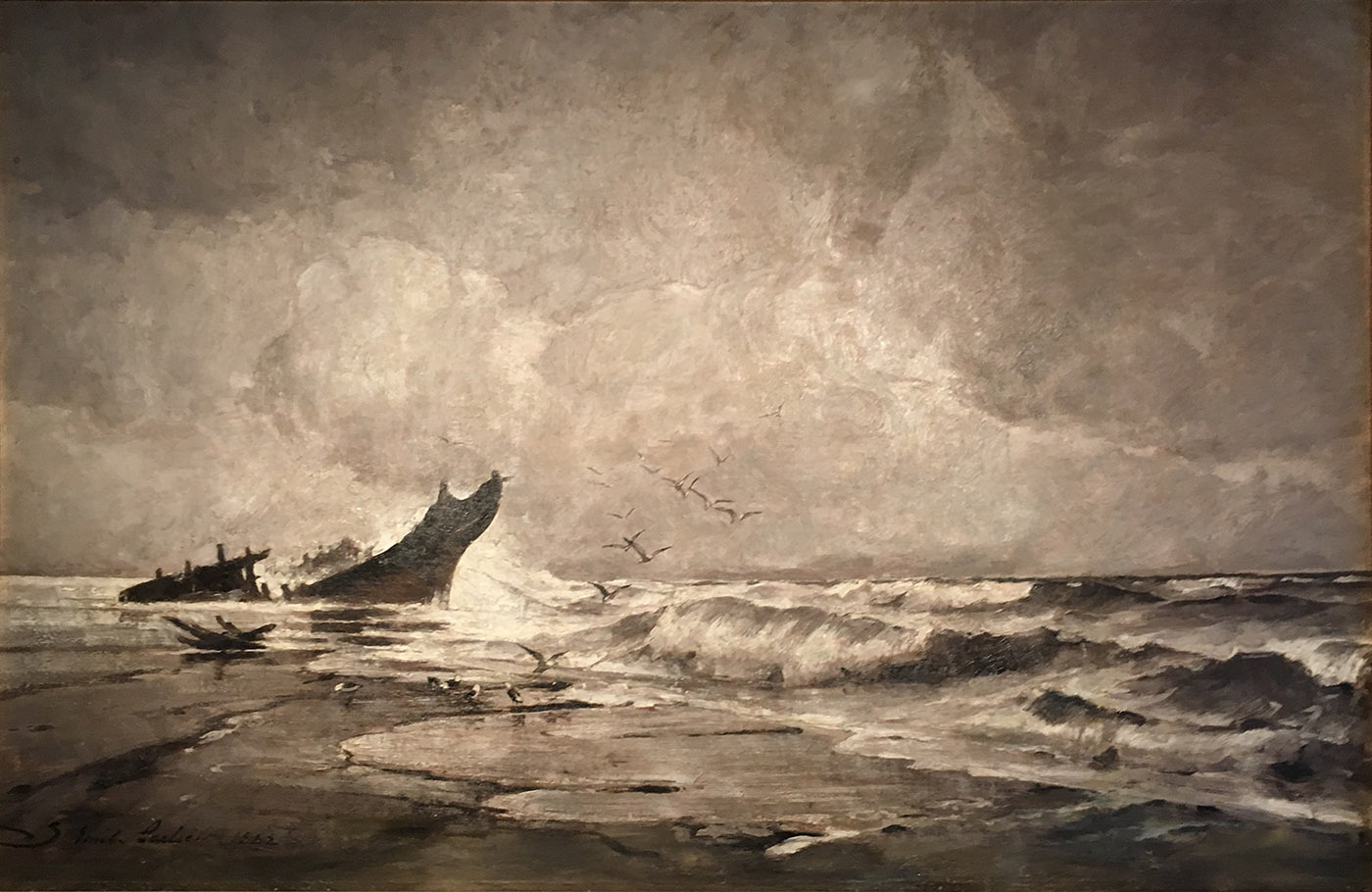 Emil Carlsen, Nantasket Beach Nor'easter, 1882