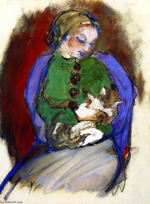 Franz Marc, Girl with Cat, 1910