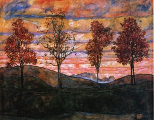 Egon Schiele, Four Trees, 1917, Belvedere, Vienna, Austria