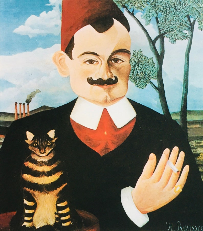 Pierre Loti with a Cat, by Henri Rousseau, 1892