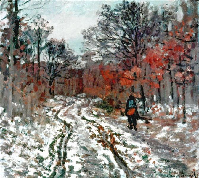 Claude Monet - Path through the Forest, Snow Effect, 1870