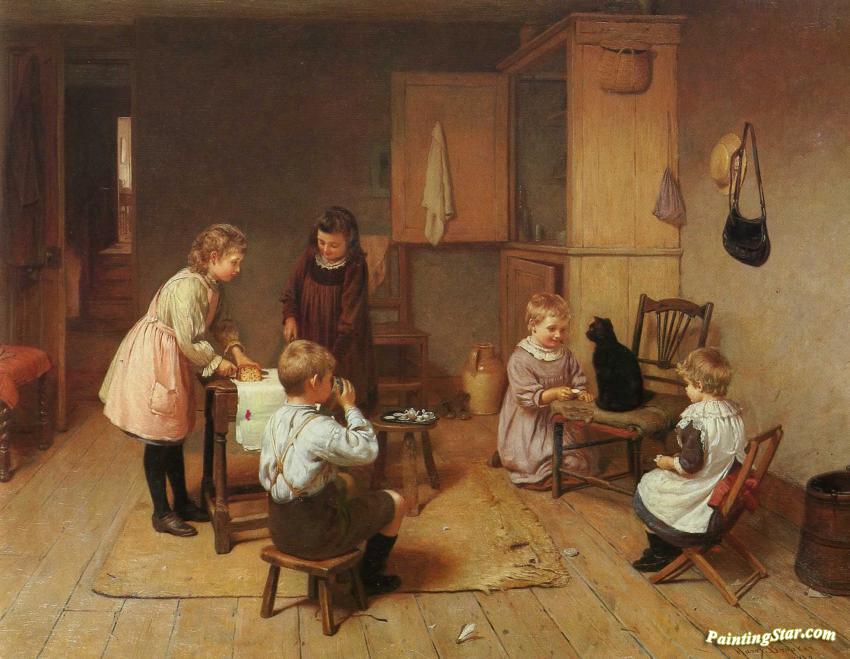 Kitty's Tea Party, by Harry Brooker