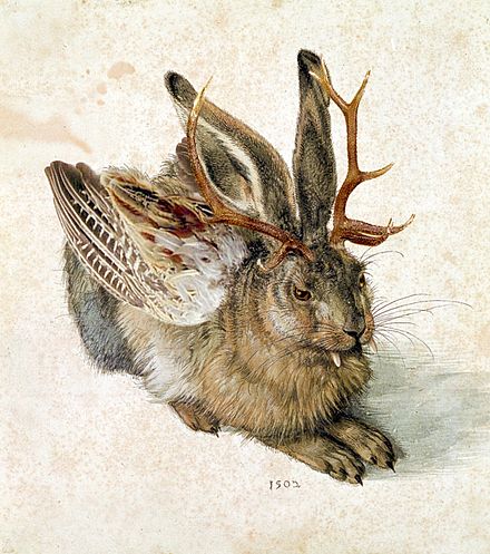 Wolpertinger, in the style of Albrect Durer.In German folklore, a wolpertinger (also called wolperdinger or woiperdinger) is an animal[1] said to inhabit the alpine forests of Bavaria and Baden-Württemberg in south