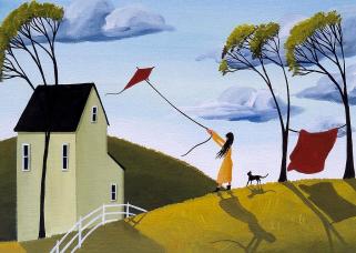 best-spring-day-country-girl-cat-farm-landscape-debbie-criswell