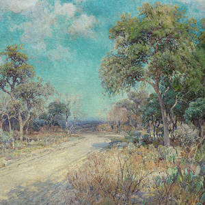 Bluebonnets and Mesquite, Early Spring, julian-onderdonk