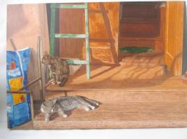 Cats on the porch, by Igor selivanov