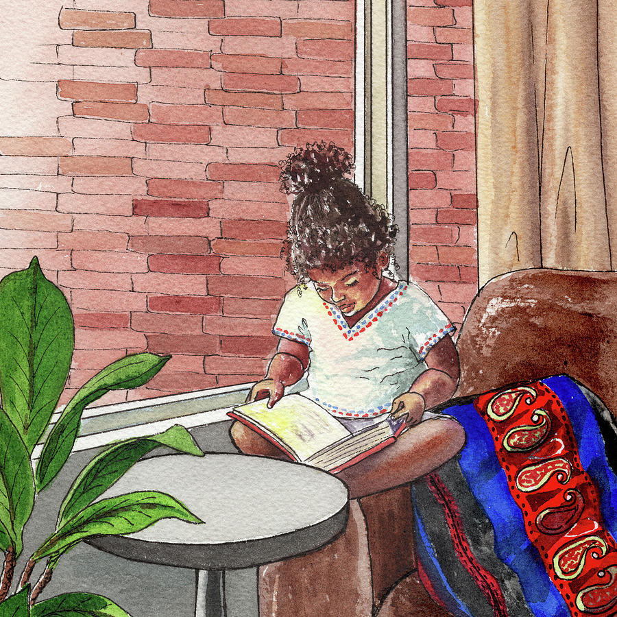 seated-closer-to-the-light-black-girl-reading-book-watercolor-irina-sztukowski