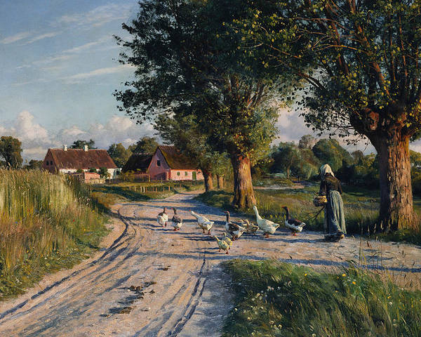 the-way-home-peder-monsted, Danish painter
