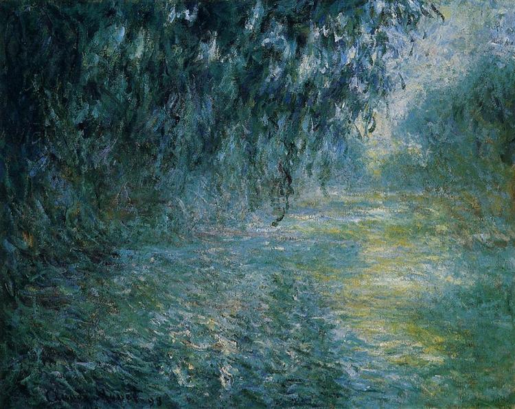 morning-on-the-seine-in-the-rain-1898, Claude Monet
