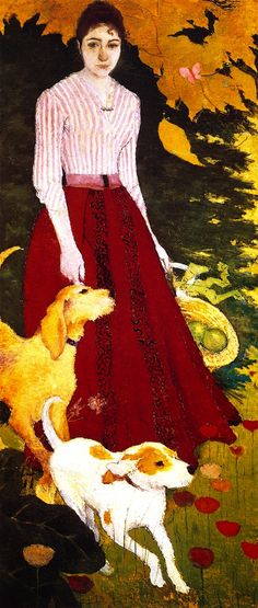 Pierre Bonnard, Andreee Bonnard with her dogs