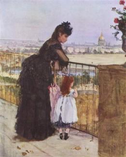 woman-and-child-on-the-balcony, Berthe Morisot